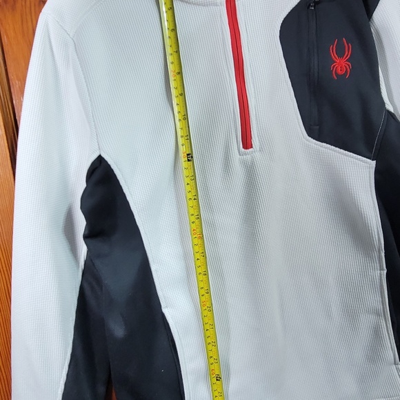 SPYDER MENS PULLOVER JACKET SIZE S WHITE, BLACK, AND RED RN 130323 - Picture 7 of 11